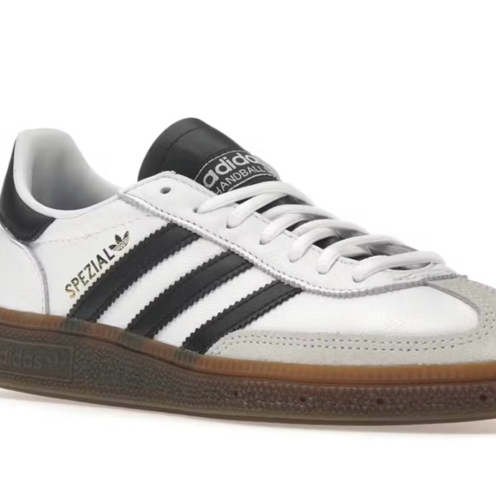 adidas Handball Spezial White and Black Leather Sneakers - Picture 4 of 11